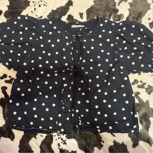 Abercrombie & Fitch Kids Polka Dot Blouse - Navy and White